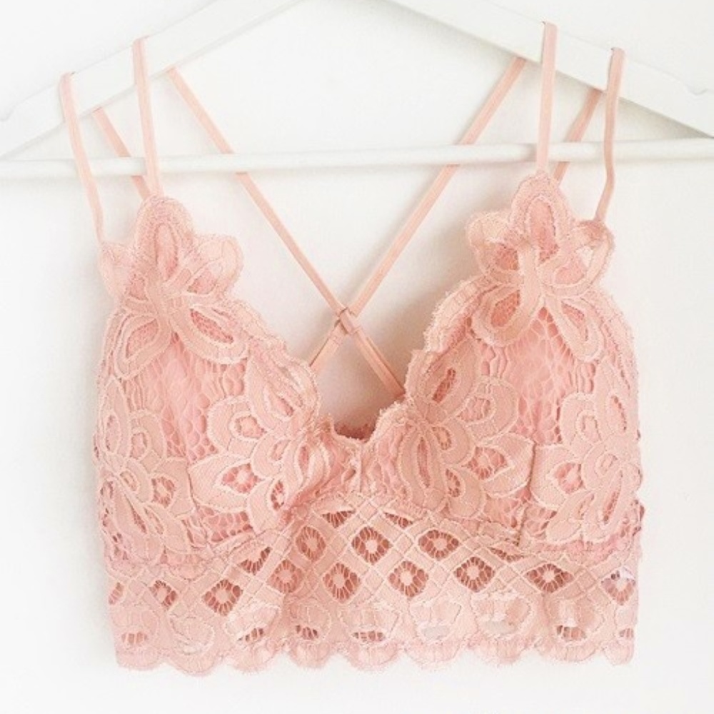 XOXO Scalloped Lace Bralette - Mellow Rose